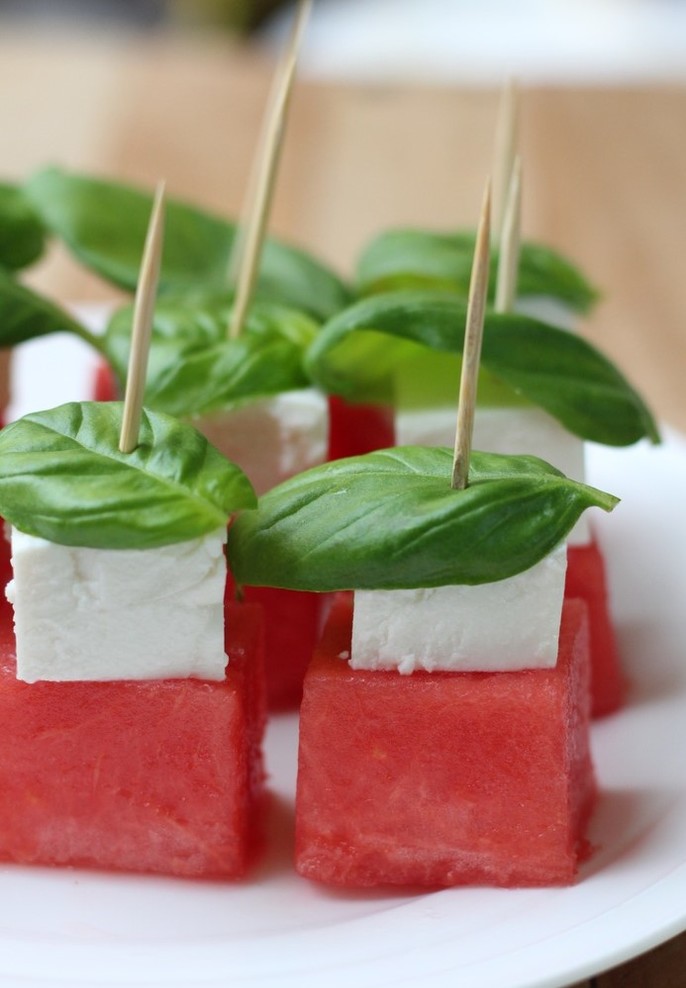 Watermelon, Feta & Basil Skewers | Recipes Friend
